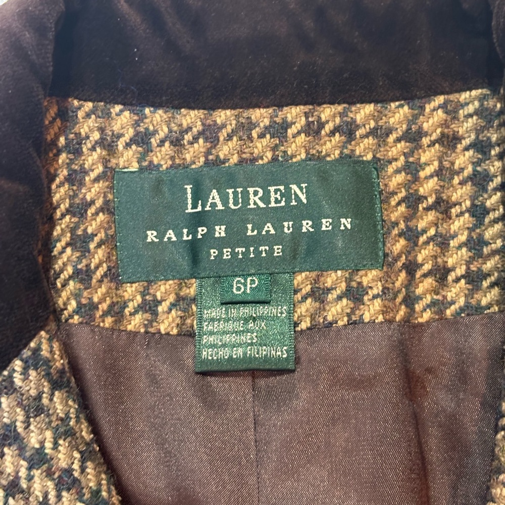 Ralph Lauren Brown Houndstooth Blazer - Picture 7 of 7